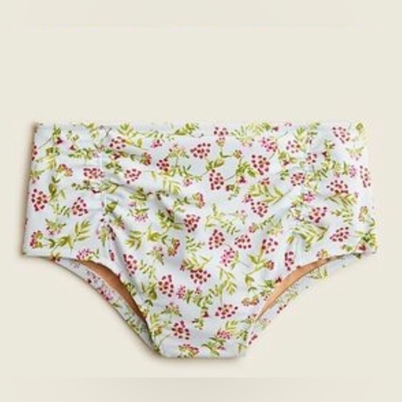 J. Crew Girls high waisted bathing suit bottoms UPF 50+ BF804 Floral 8 swimsuit - Picture 1 of 6
